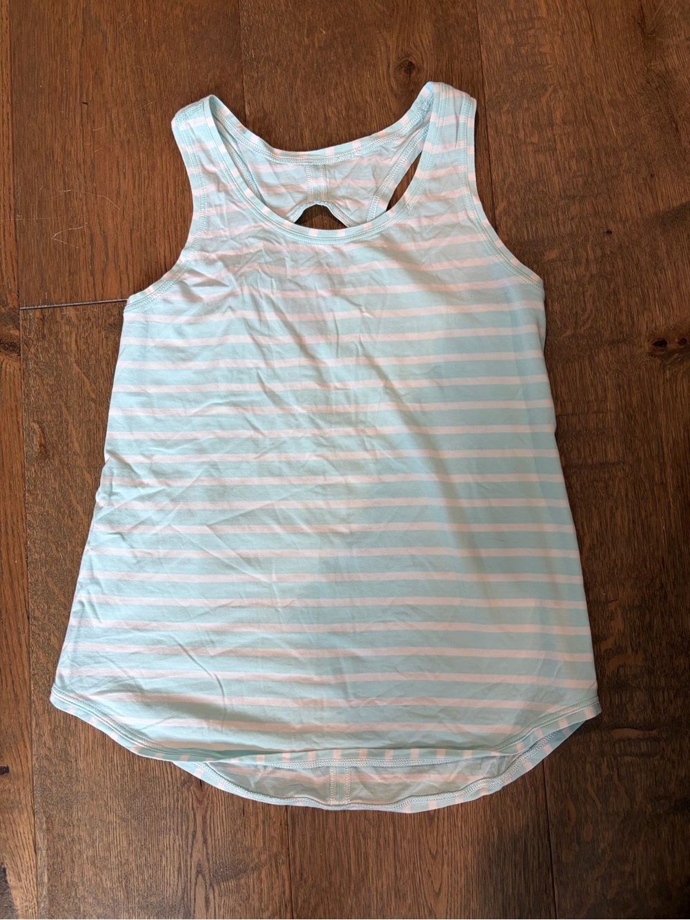 Ivivva Girls Striped Tank Top in Light Blue and White